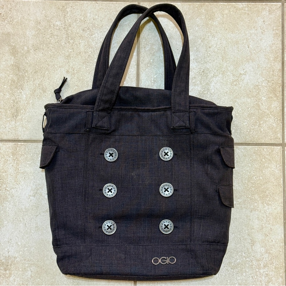 Gray Ladies Padded Laptop Tote Bag